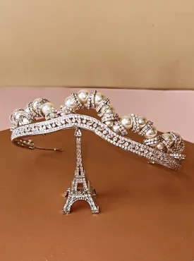 ADELAIDE Swarovski and Pearls Stunning Bridal Tiara (Final Sale)