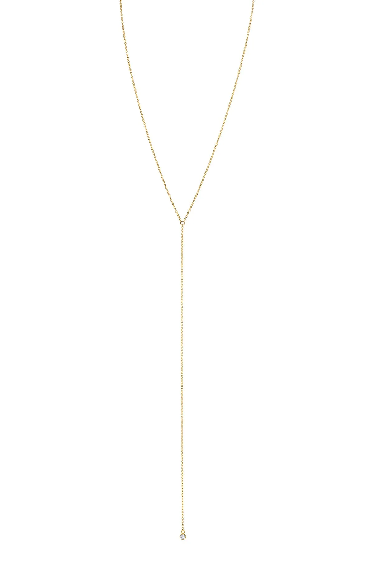 CZ BEZEL LARIAT NECKLACE BY SLOAN