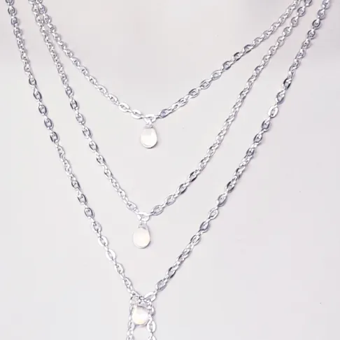 Elegant crystal teardrop 3 tiered necklace with attached nipple nooses or feel the sting with nipple clamps. BDSM, Submissive, DDLG