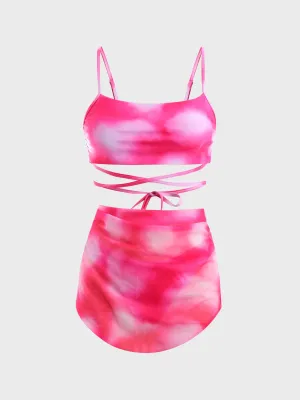 Midsize Vigour Tie-Dye 3-Piece Swimsuit