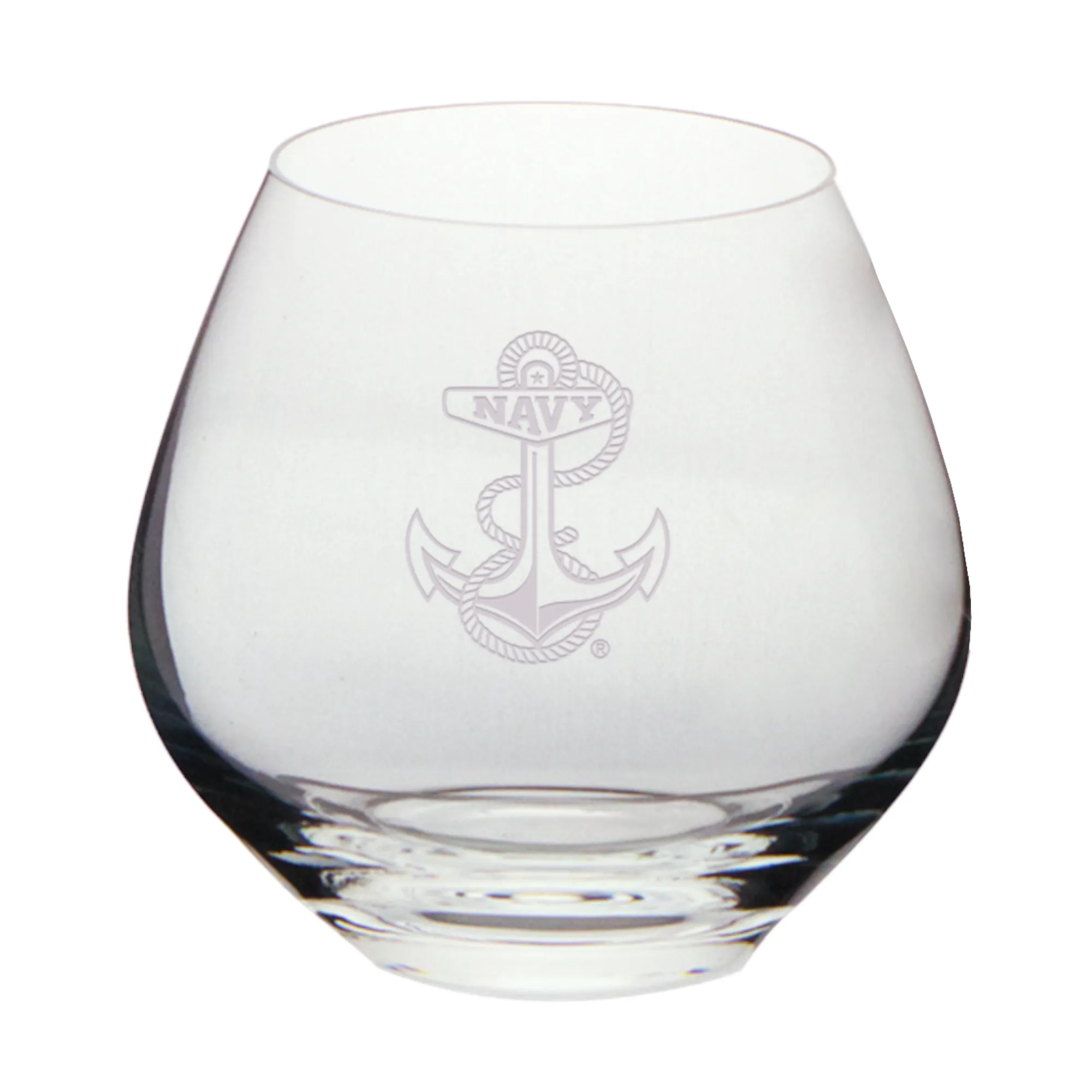 Navy Anchor Set of Two 15oz British Gin Glasses (Clear)*