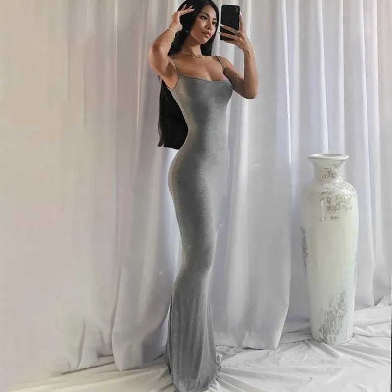 Toleet-Elegant Bodycon Maxi Dress Women Summer 2024 Sleeveless Backless Sexy Outfits Party Club Sundress Black Birthday Dresses Clothes